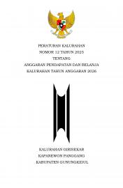 PERATURAN KALURAHAN NOMOR 12 TAHUN 2025 TENTANG APBKAL TAHUN ANGGARAN 2026